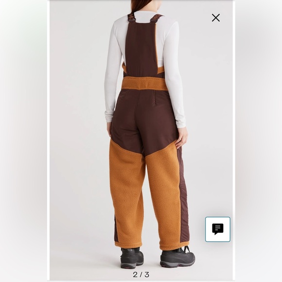 Free People Movement Hit the Slopes High Pile Fleece Snow Bibs Sz S - Picture 2 of 15